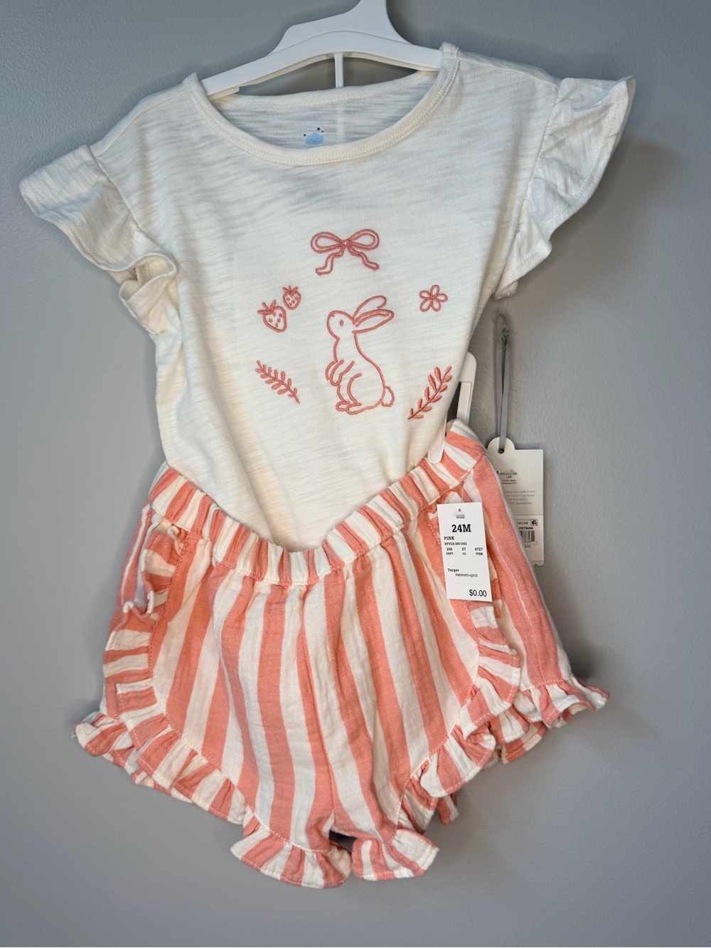 cloud island Toddler T-shirt with raffle shorts 60% cotton Size 24m